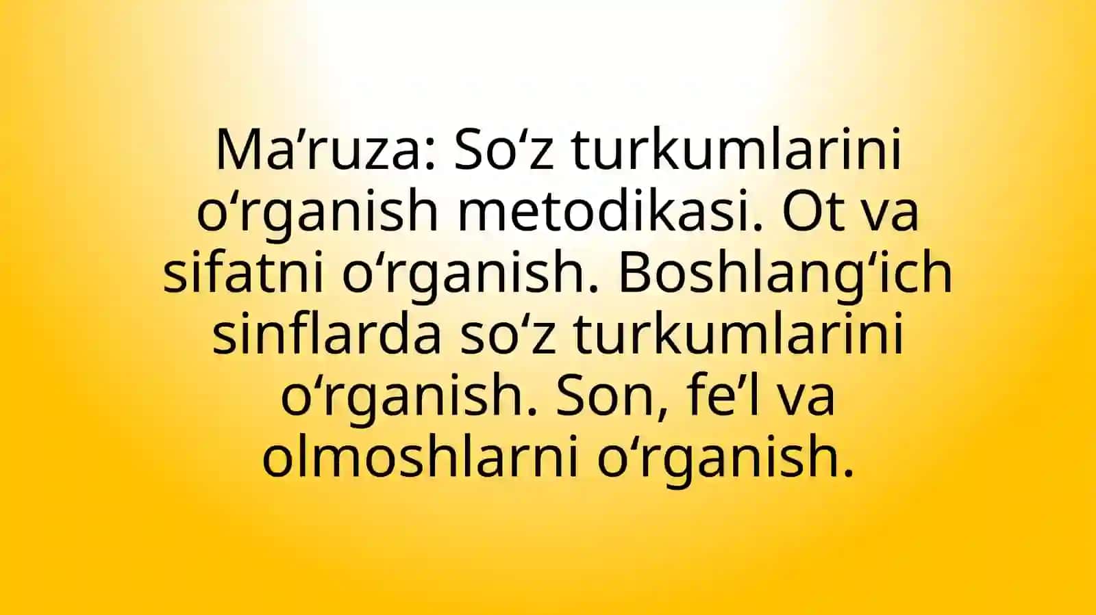 Ona tili o‘qitish metodikasi 2 2