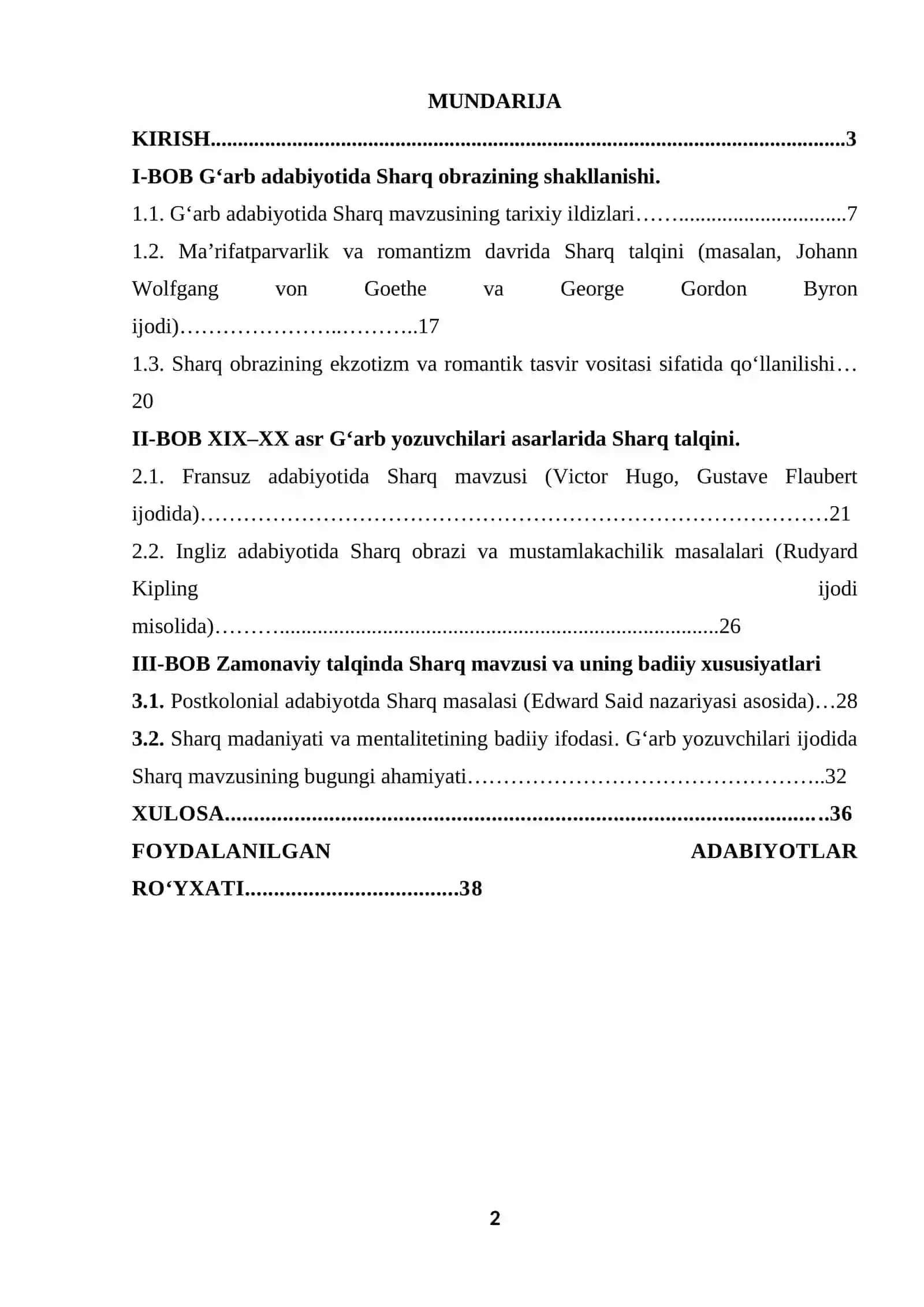 Gʻarb yozuvchilari ijodida Sharq mavzusi 2