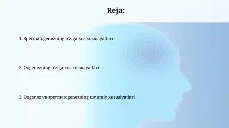 Spermatogenez va Oogenezning xususiyatlari 2