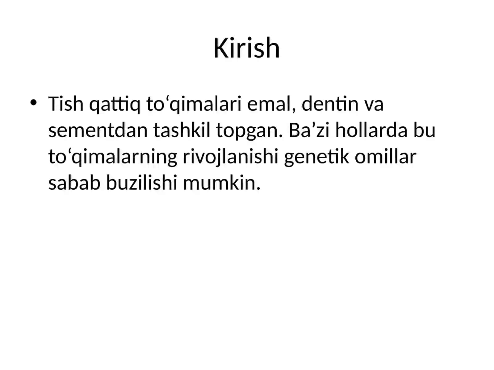 Tish qattiq to‘qimalarining nasliy kasalliklari 2