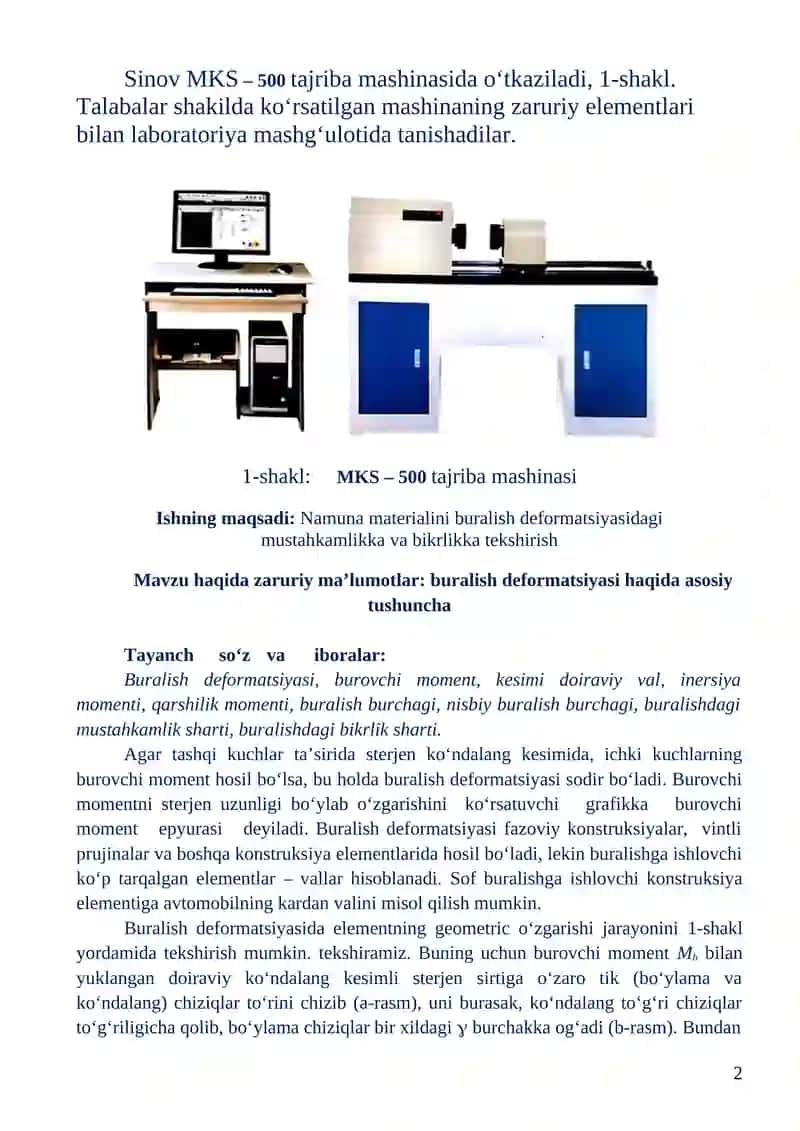 Polat materialni buralishga sinash 2