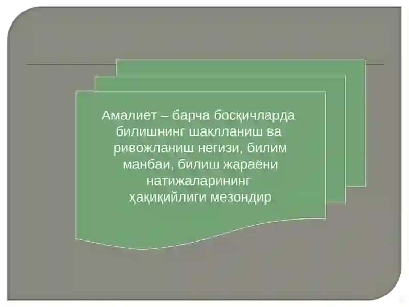 НАЗАРИЯ ВА АМАЛИЁТНИНГ БИРЛИГИ 2