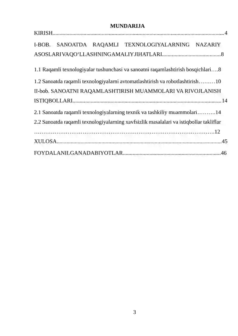 Sanoatda raqamli texnologiyalarni qoʻllash 2