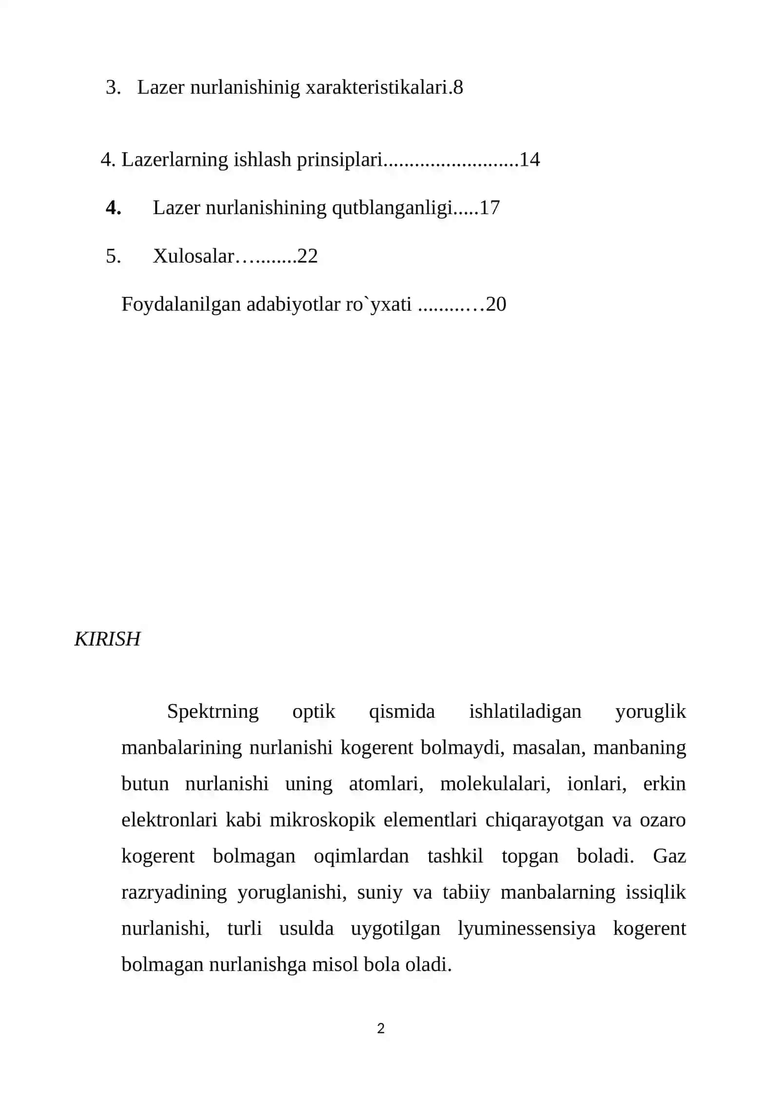 LAZER NURLANISHINIG XARAKTERISTIKALARI 2