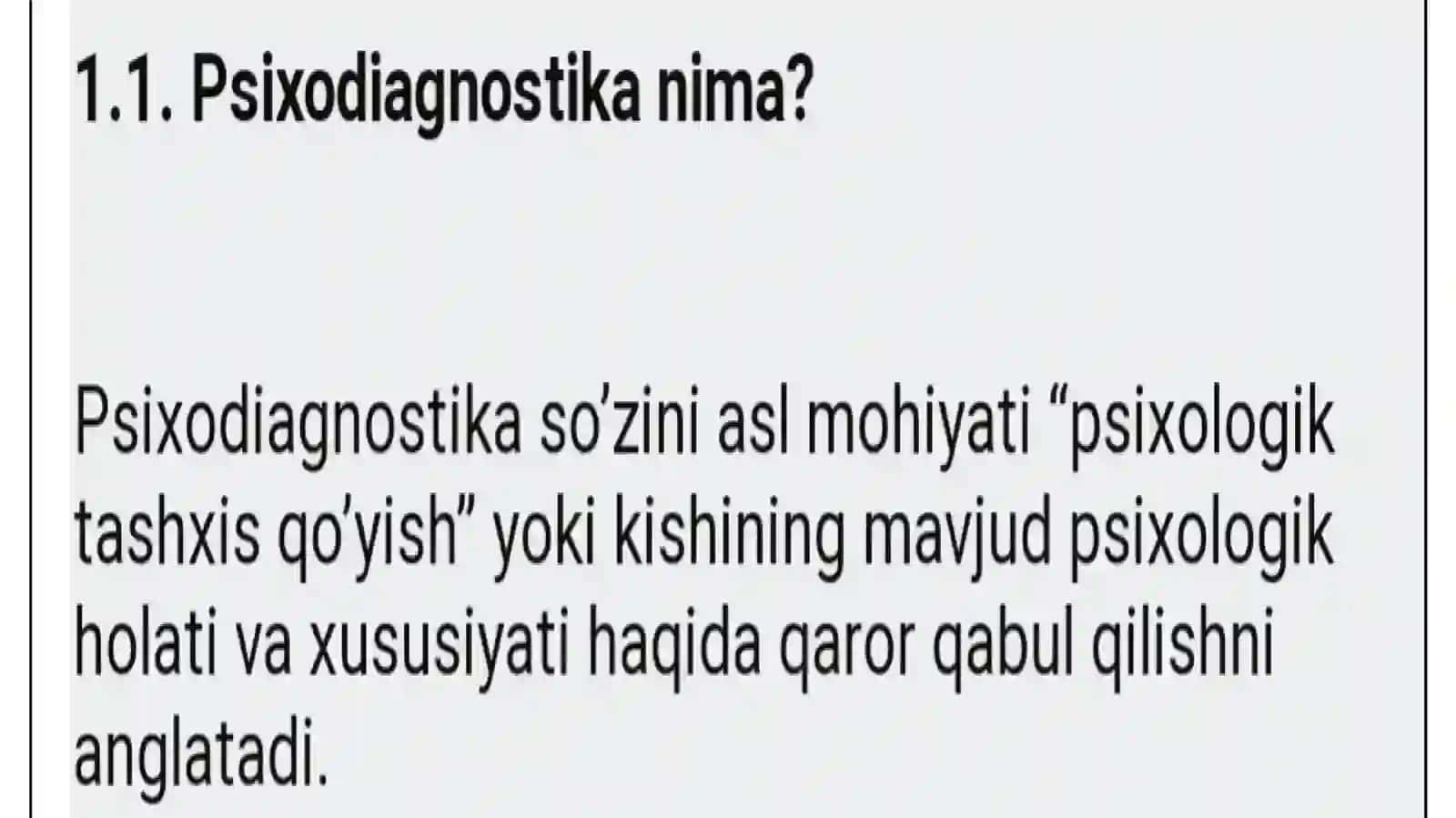 Psixologik diagnostika va ularning imkoniyatlari 2