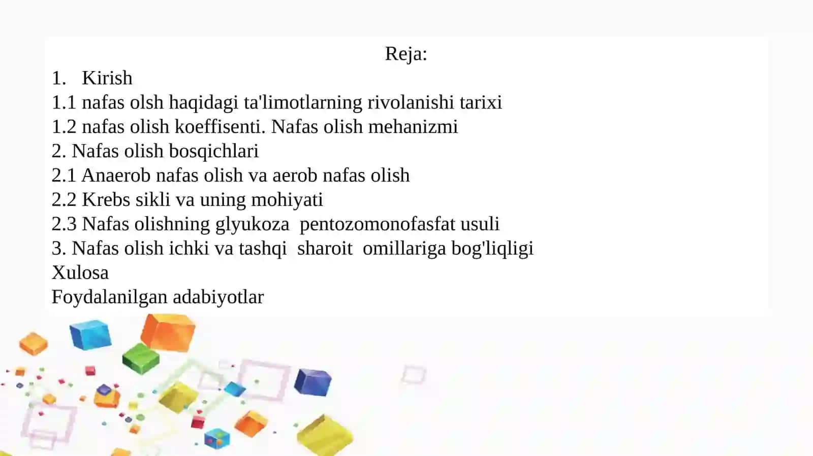 Nafasolish fermentlari va ularning xossalari 2