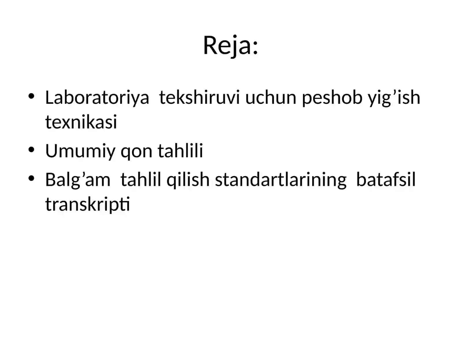 Laboratoriya tekshiruvi uchun materiallar yig’ish: siydik, qon, balg’am. 2