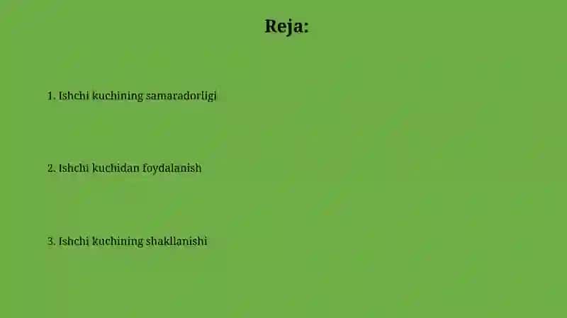 Mehnat unumdorligini oshirish yo'llari 2