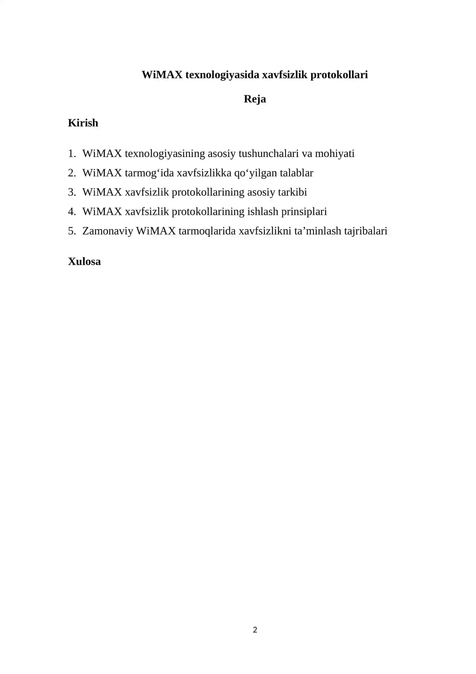 WiMAX texnologiyasida xavfsizlik protokollari 2