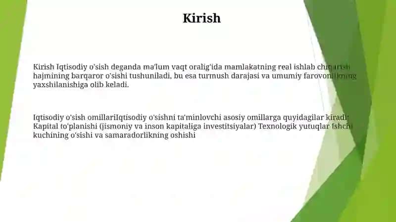 Iqtisodiy OʻSish Omillari Va Tiplari 2