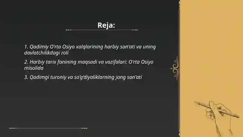 Qadimda O'rta Osiyo Halqalari Harbiy San'ati 2