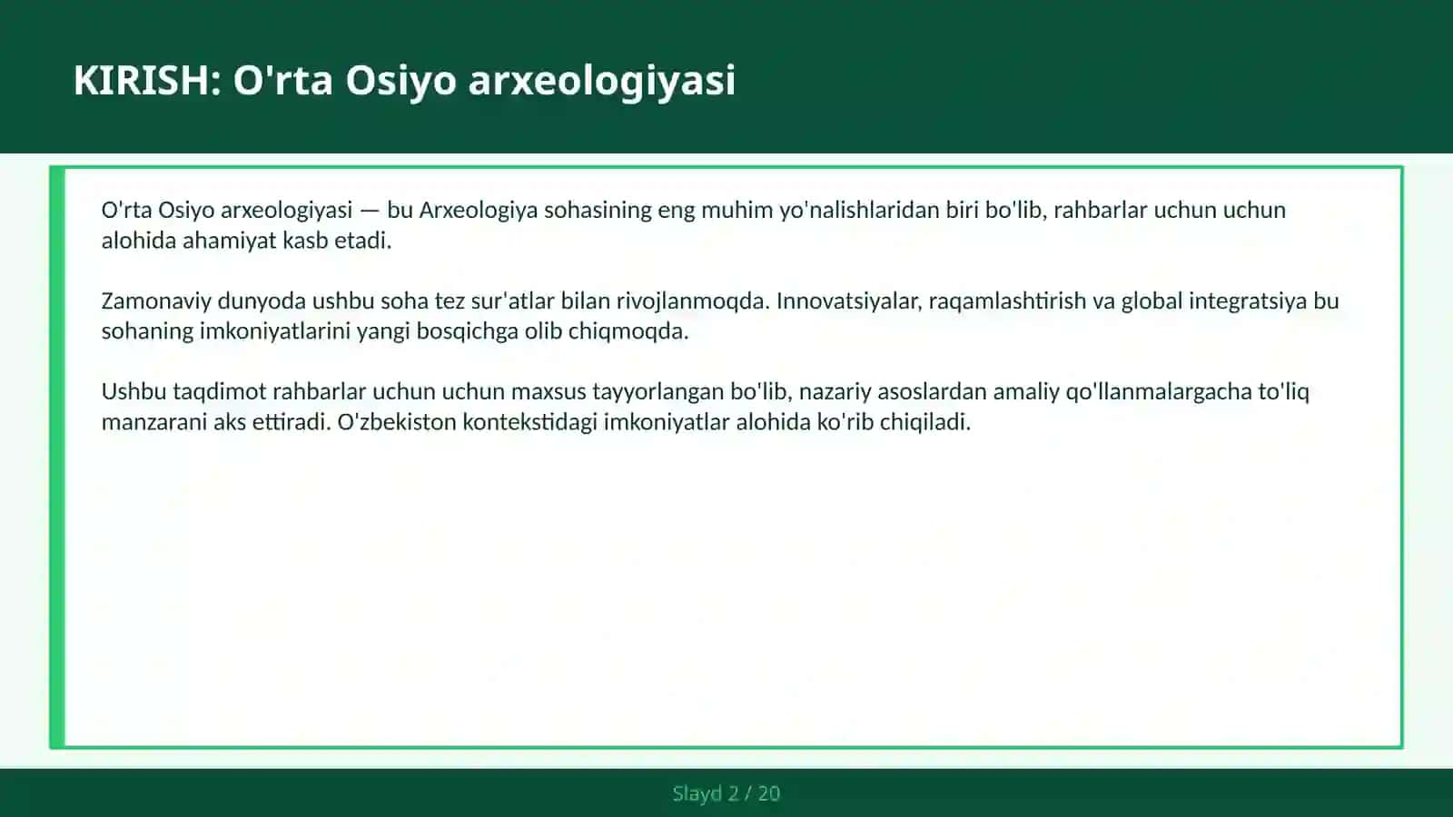 O'rta Osiyo arxeologiyasi 2