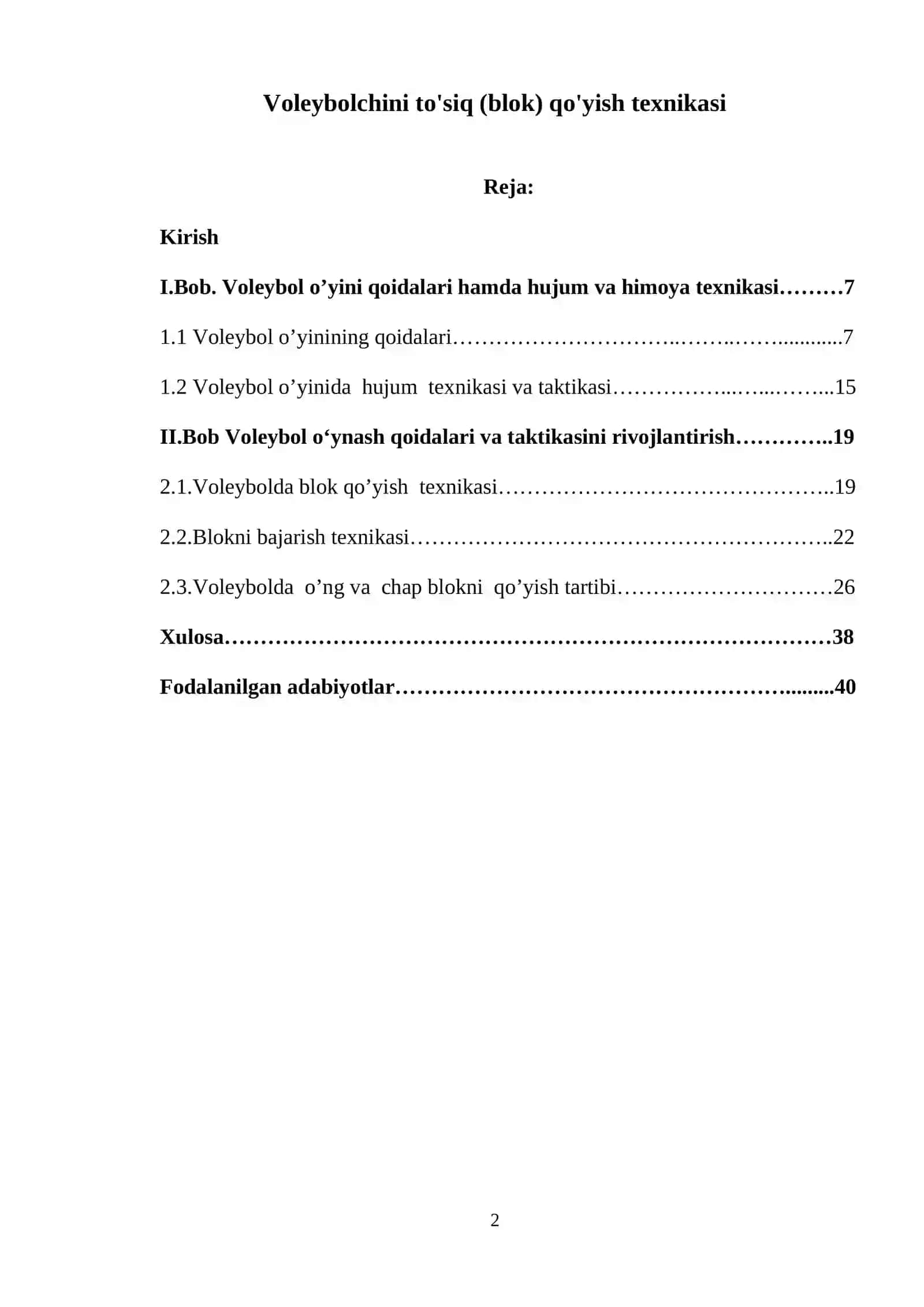 Voleybolchini to'siq (blok) qo'yish texnikasi 2