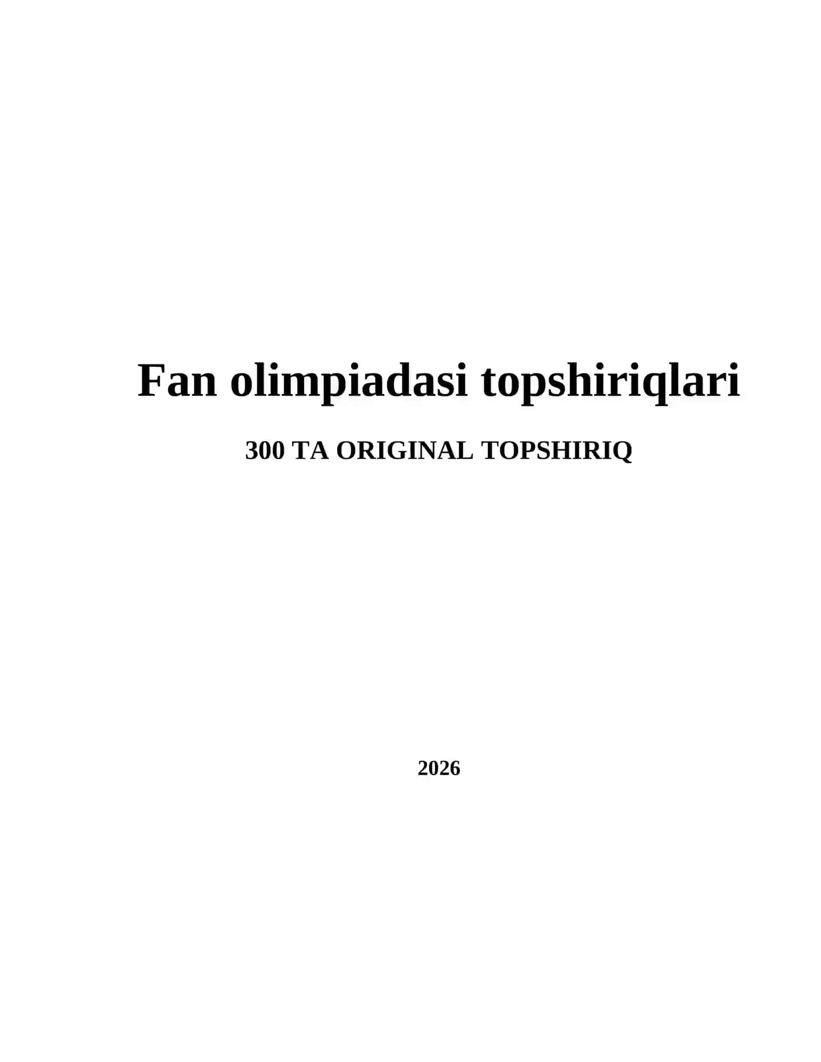 Fan olimpiadasi topshiriqlari 2