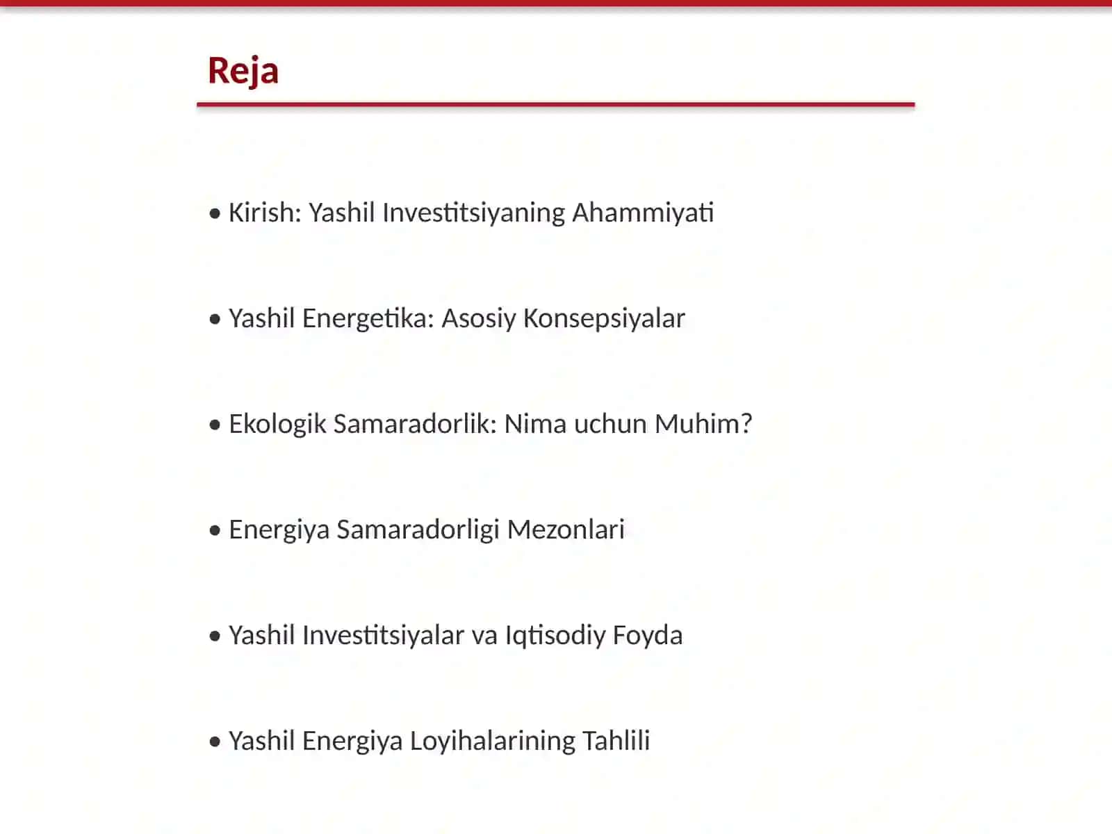 Yashil Investitsiya Loyihalarini Baholash 2