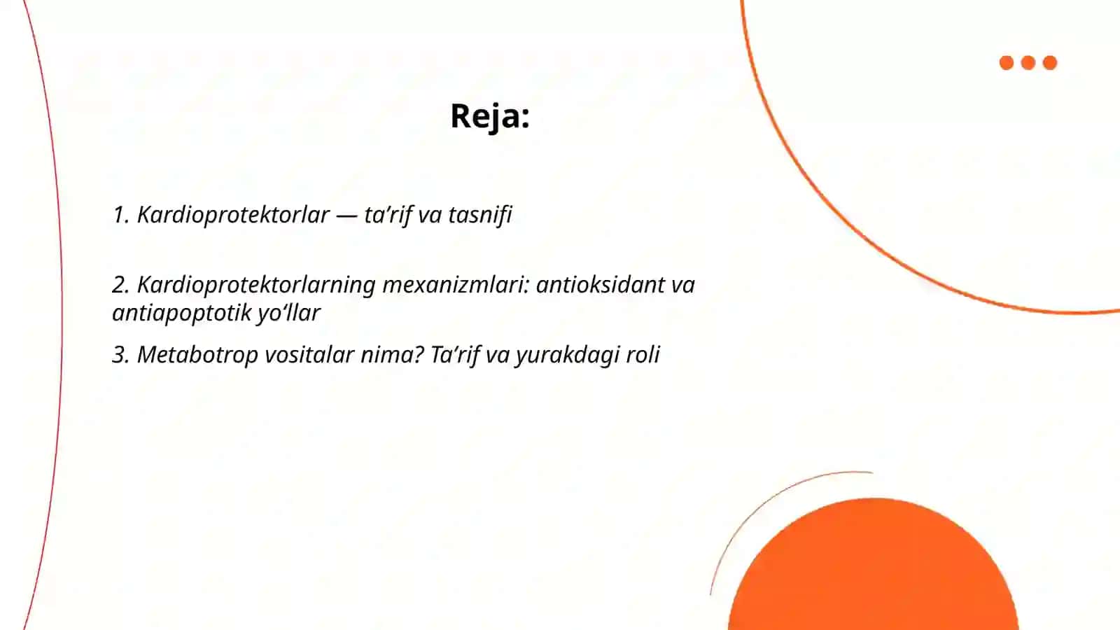 Kardioprotektorlar va metabotrop vositalar 2