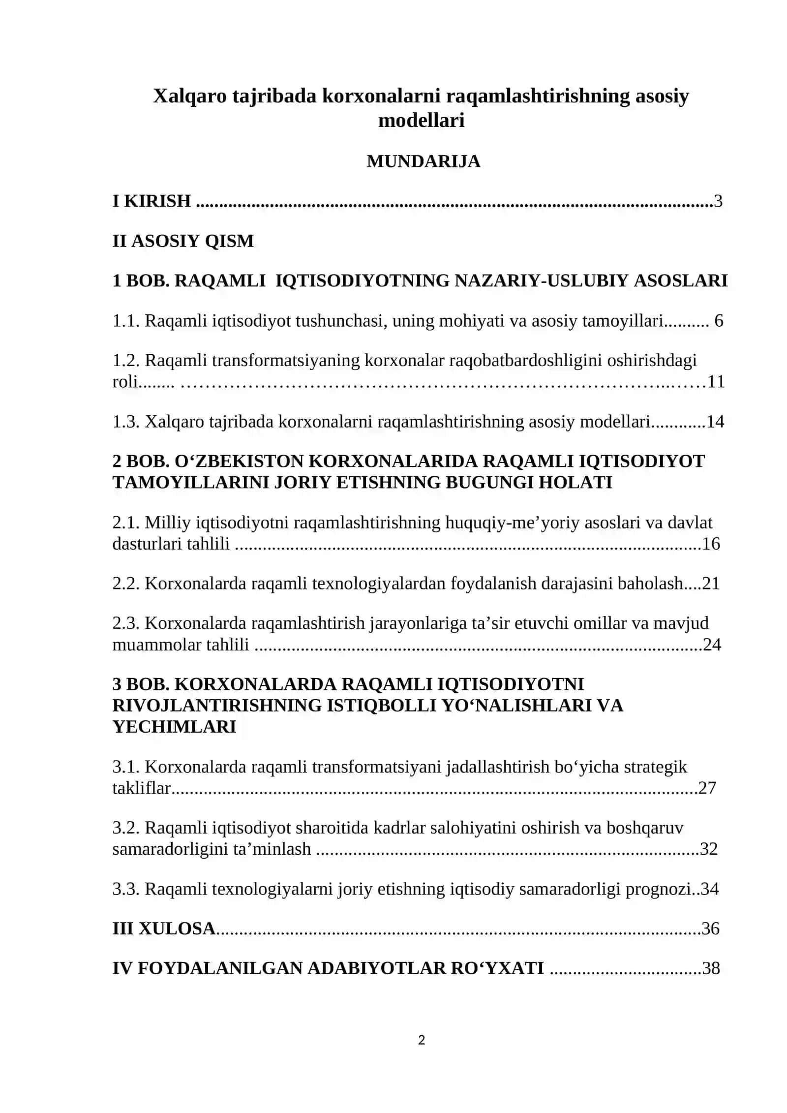 Xalqaro tajribada korxonalarni raqamlashtirish asosiy modellari 2