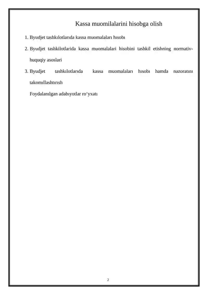 Kassa muomilalarini hisobga olish 2