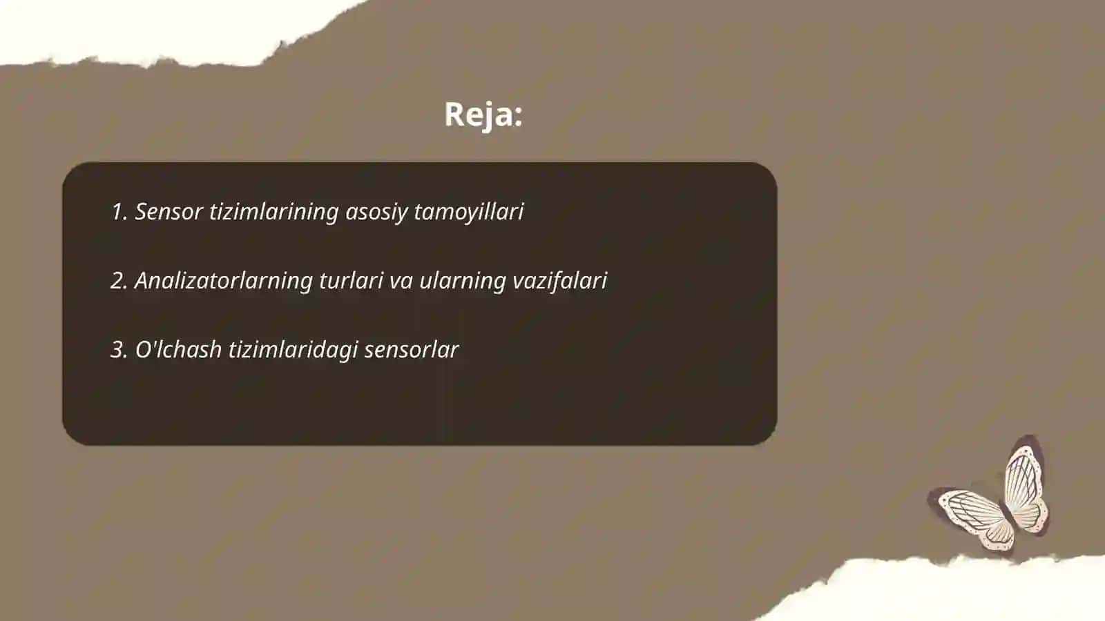 Sensor tizimi - analizatorlar 2