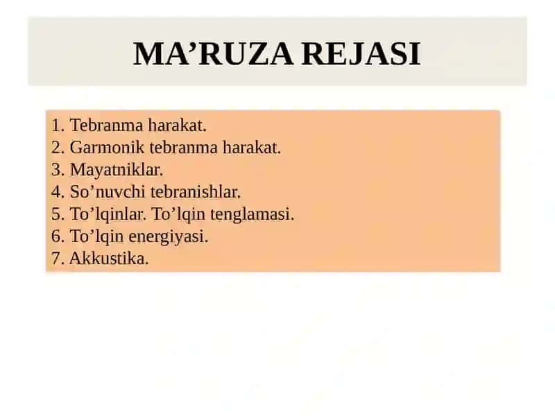 MEХАNIK TEBRАNISHLАR 2