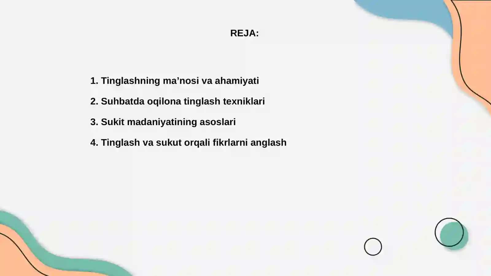 Muloqotda tinglash va sukit madaniyati 2