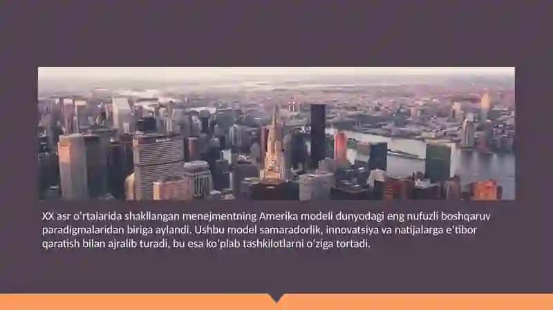 Amerikacha menejment nazariyalari 2