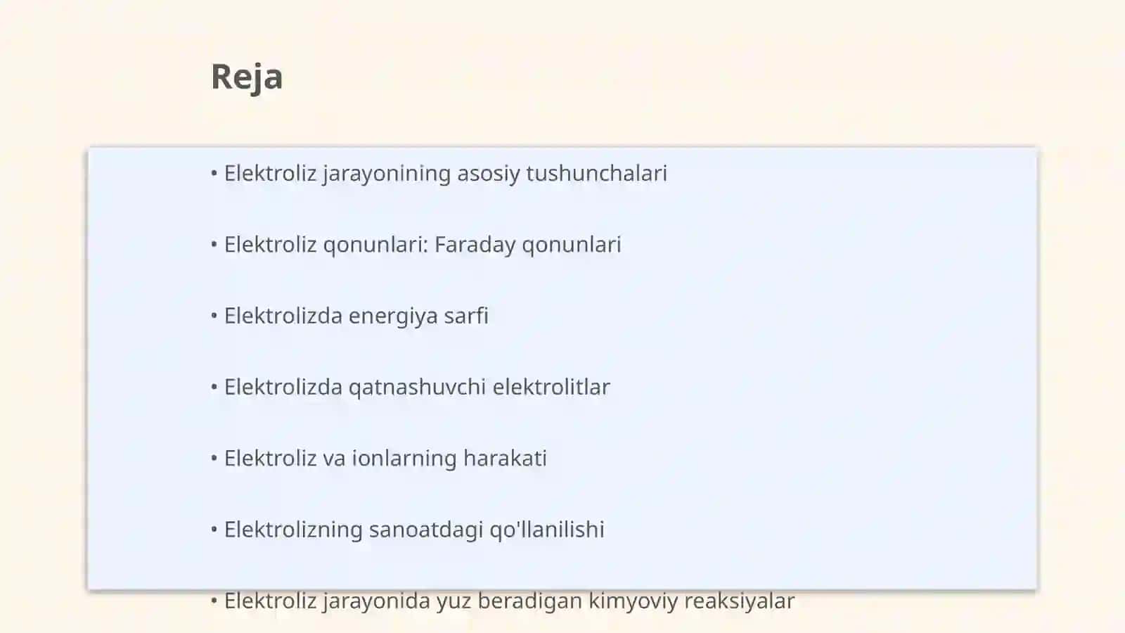 Elektroliz. Elektroliz qonunlari 2