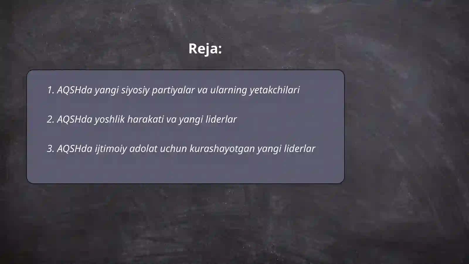 AQSH: Yangi liderlarining paydo bo'lishi 2