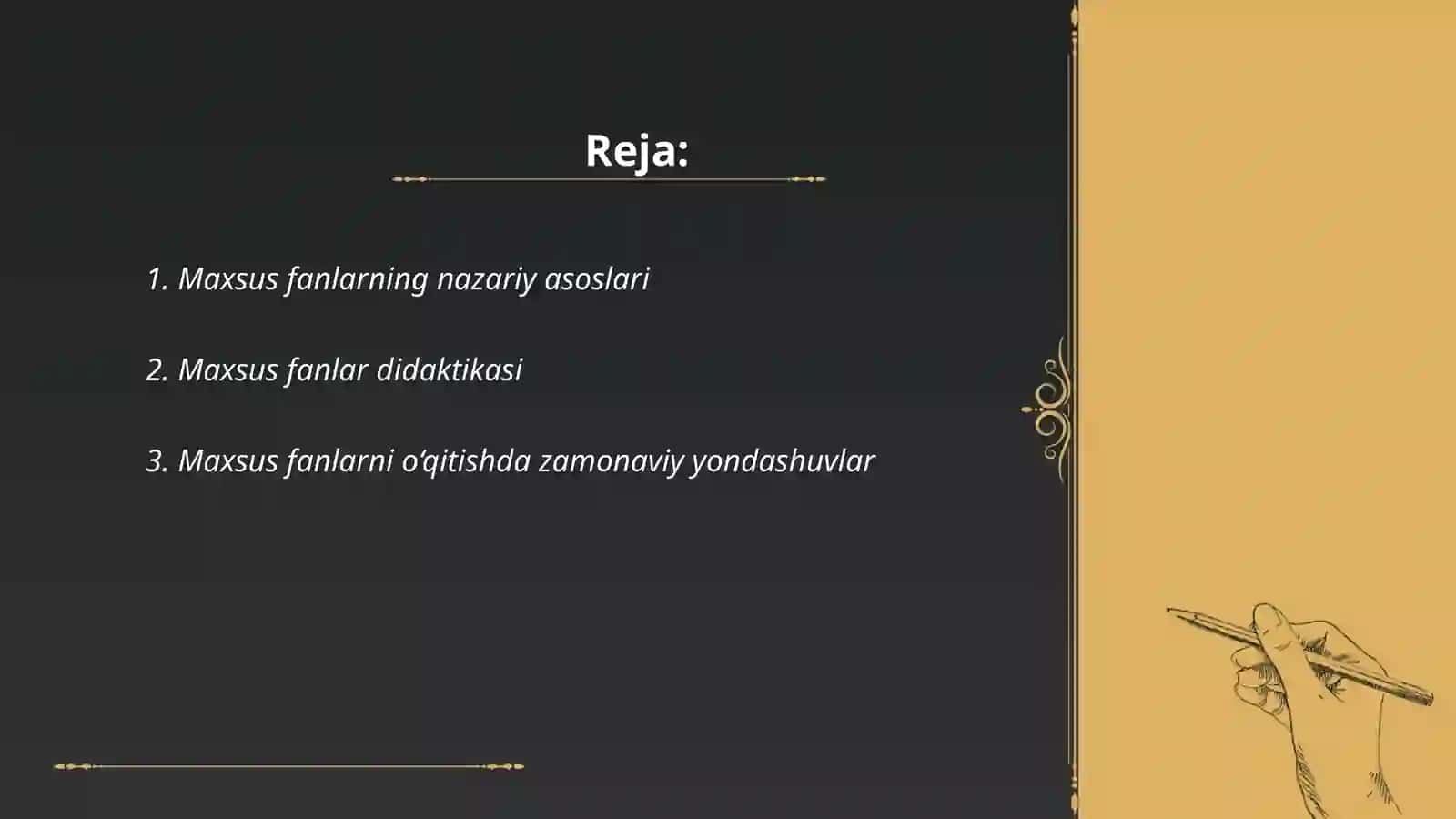 Maxsus fanlarni oʻqitish mazmuni 2