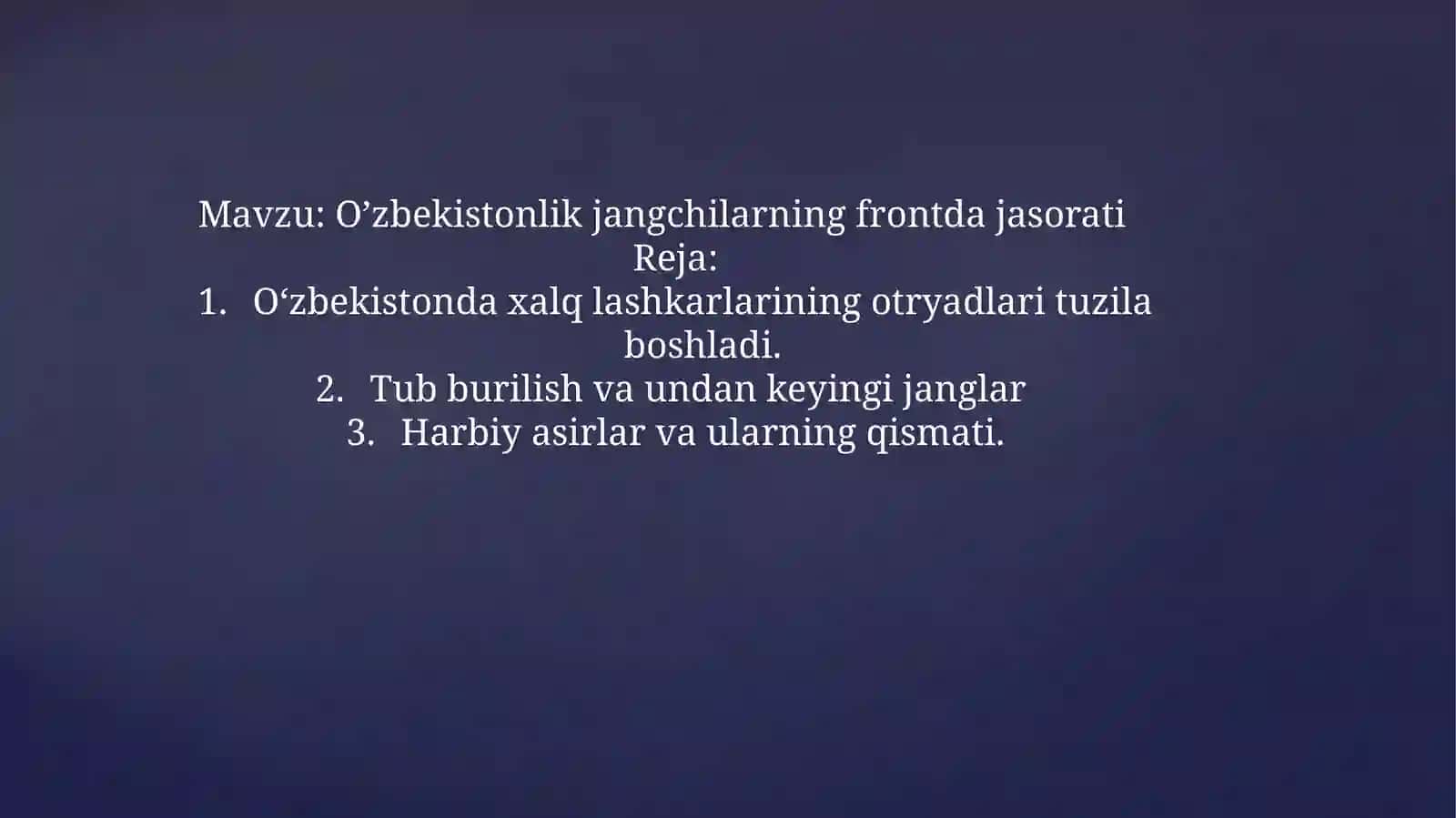 O‘zbekistonlik jangchilarning frontdagi so‘rati 2