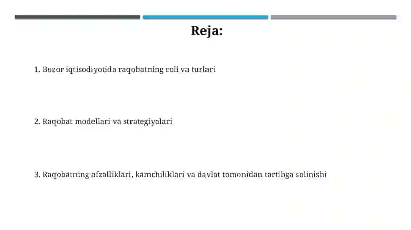 Raqobat va uning bozori iqtisodiyotidagi roli 2