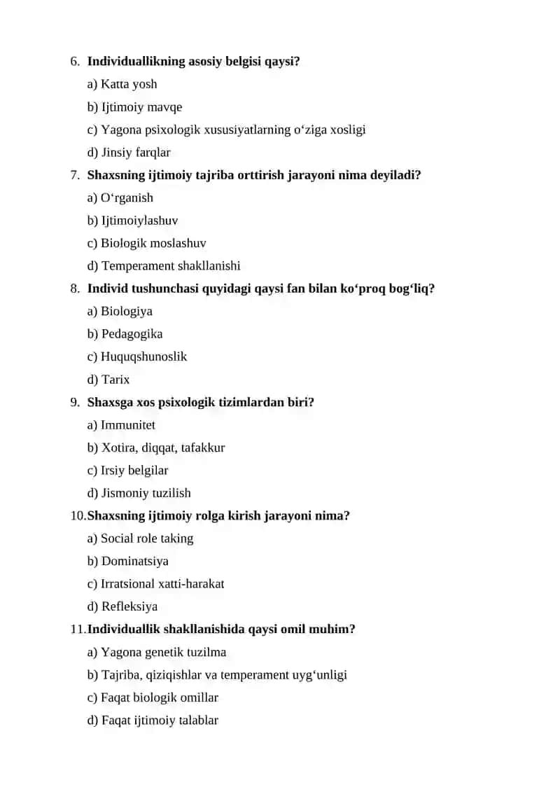 Individ, shaxs, individuallik tushunchalari 2