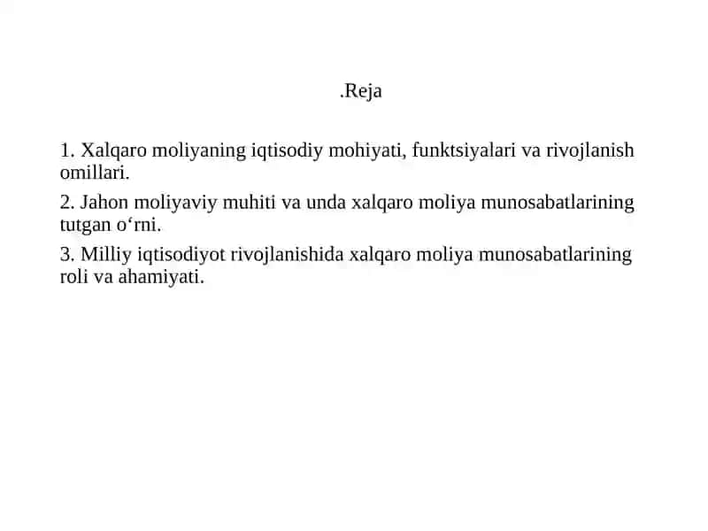 Xalqaro moliya 2