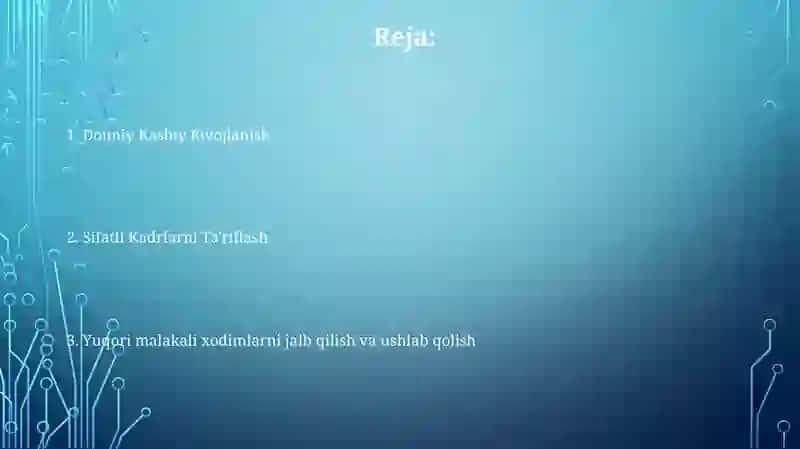 Xodimlarni malakasini oshirish (XMO) 2