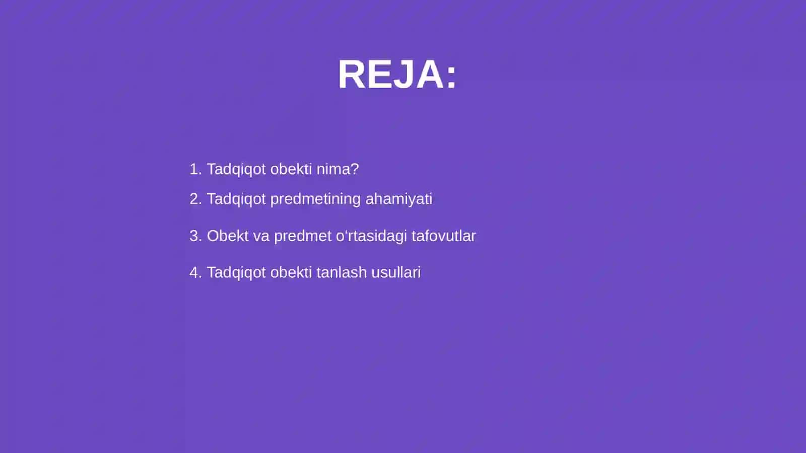 Tadqiqot obekti tadqiqot predmeti 2