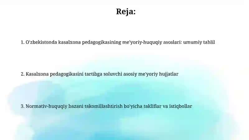 O'zbekistonda gospital pedagogikasining normativ-huquqiy asoslariga tahlil 2