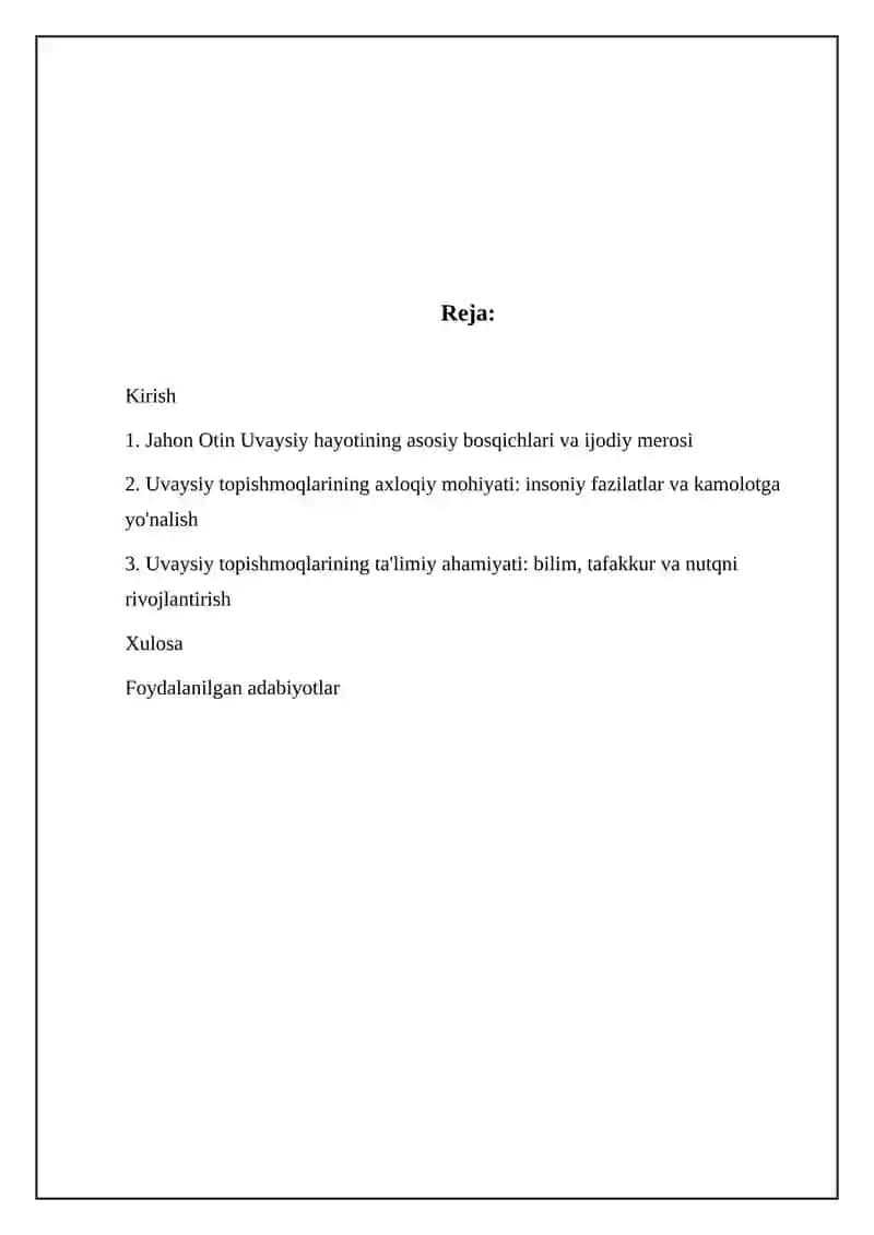 Jahon Otin Uvaysiyning boy adabiy merosi 2