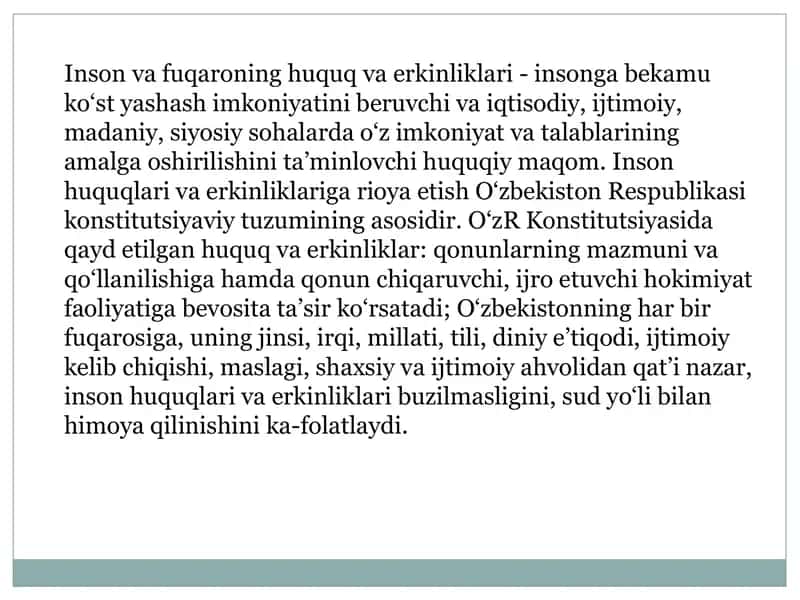 O'zbekiston Respublikasi Konstitutsiyasi 2