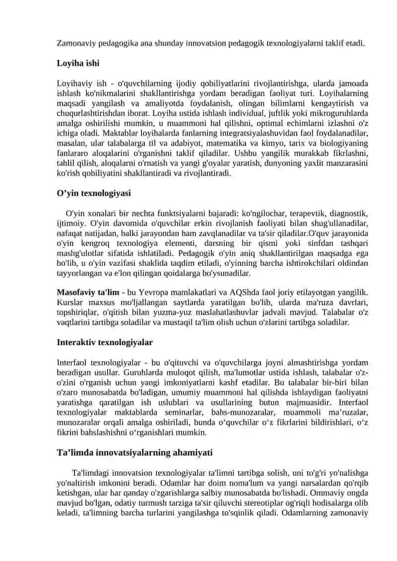 TA’LIMDA INNOVATSION JARAYONLAR 2