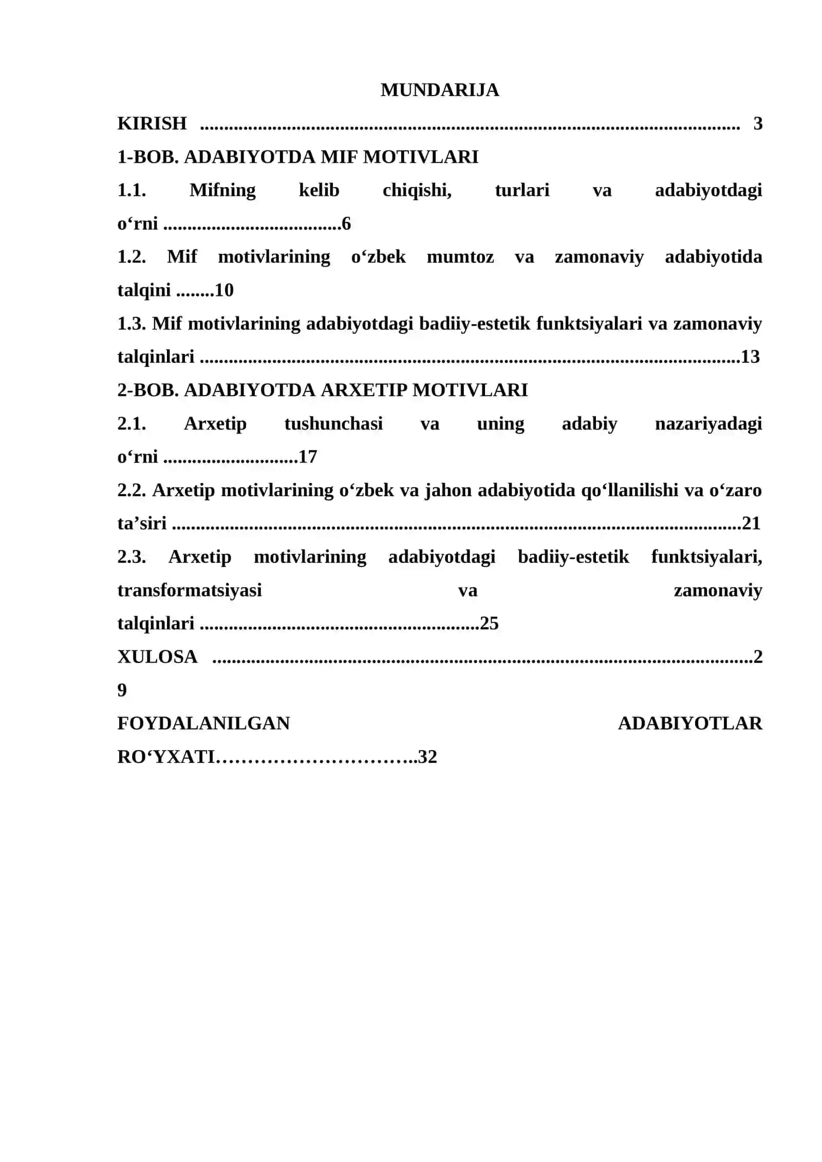 Adabiyotda mif va arxetip motivlari 2