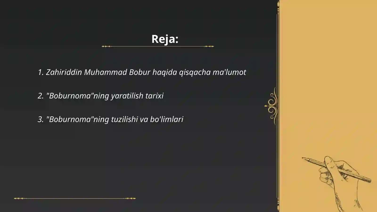 Boburnoma asari haqida taqdimot 2