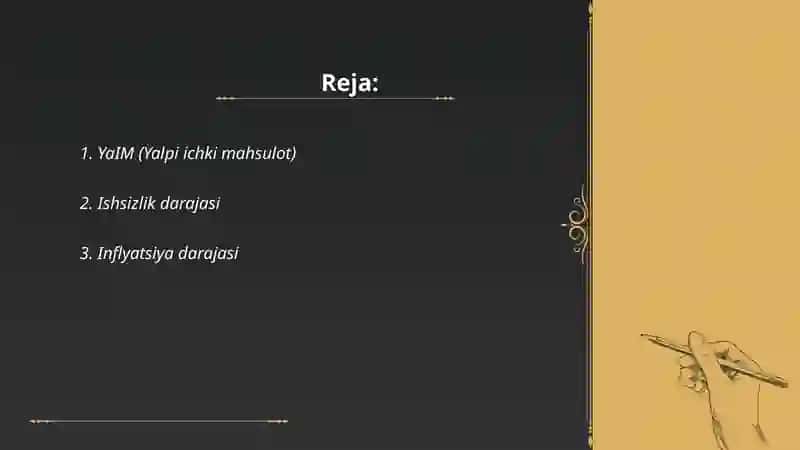 Davlatning Makroiqtisodiy ko'rsatkichlari 2