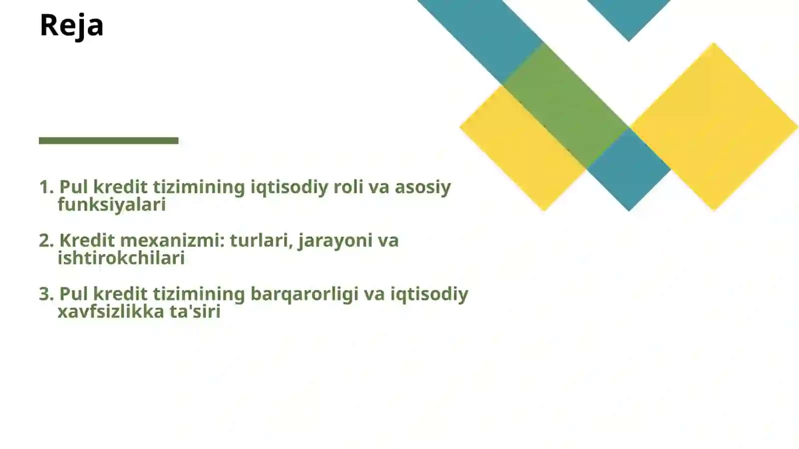 PUL KREDIT TIZIMI 2