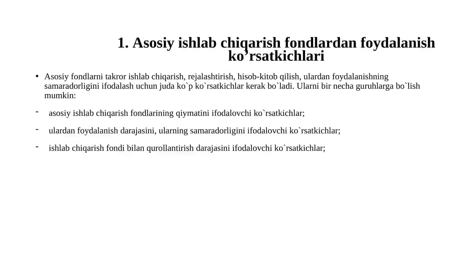 Korxonaning asosiy fondlari 2