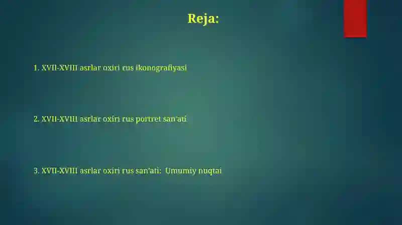 XVII-XVIII asrlar oxiri rus ikonografiyasi 2
