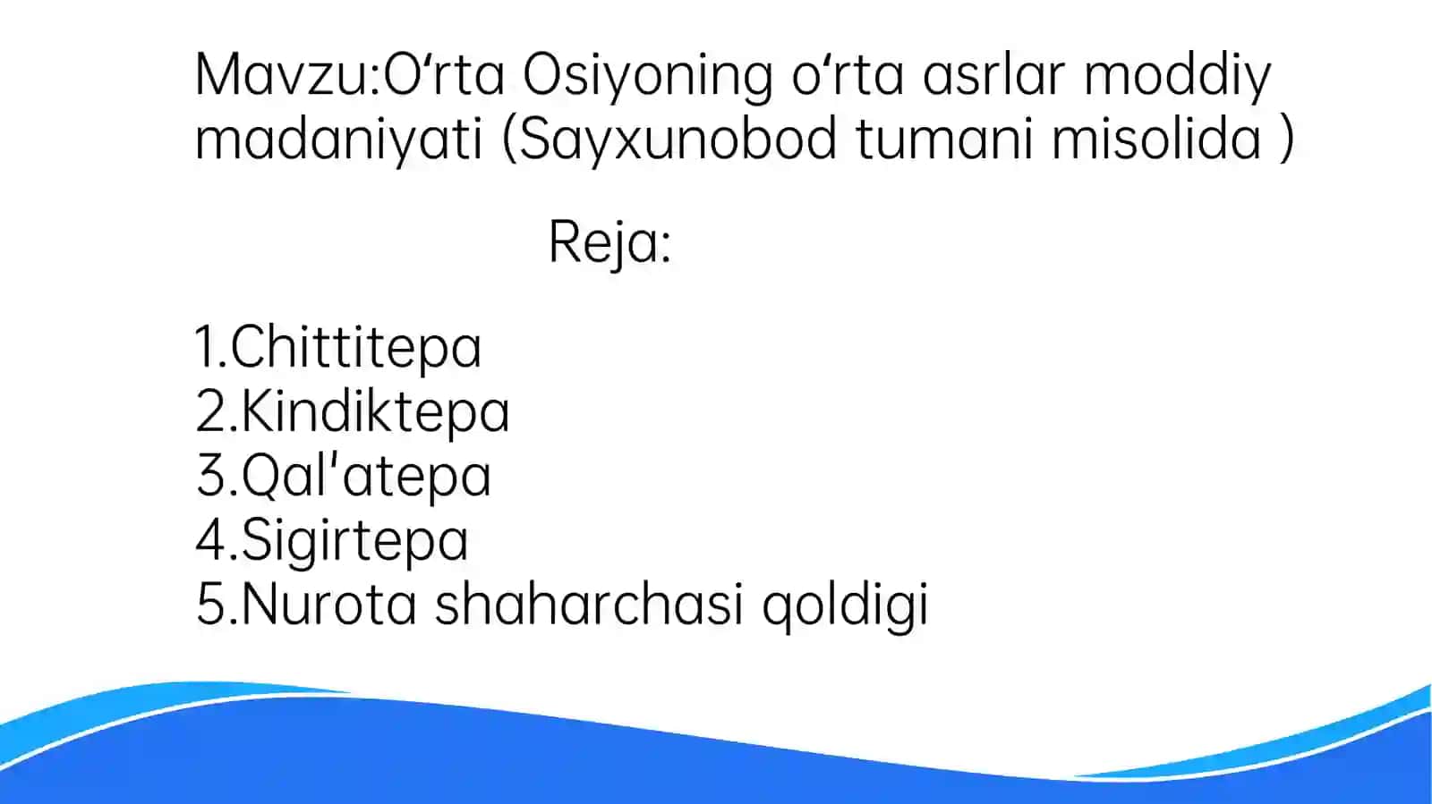 Oʻrta Osiyoning oʻrta asrlar moddiy madaniyati (Sayxunobod tumanimisolida) 2
