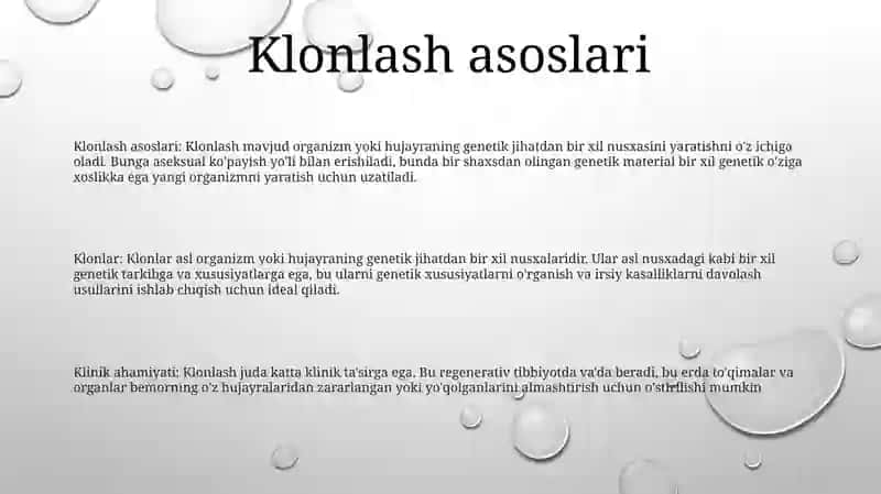 Klonlash asoslari 2