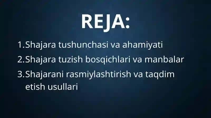 Shajara tuzish 2