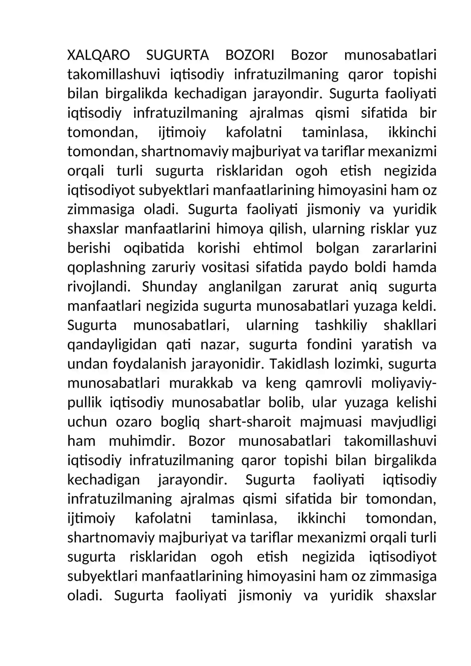 Sug’urta bozorini statistik org’anish 2