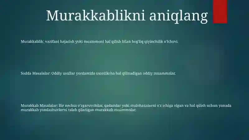 Sodda Va Murakkab Masalalar 2